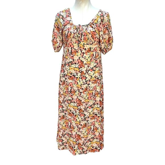 Billabong Y2K Womens XS Floral Print Midi Dress Babydoll Top Cottage Core - Picture 2 of 7